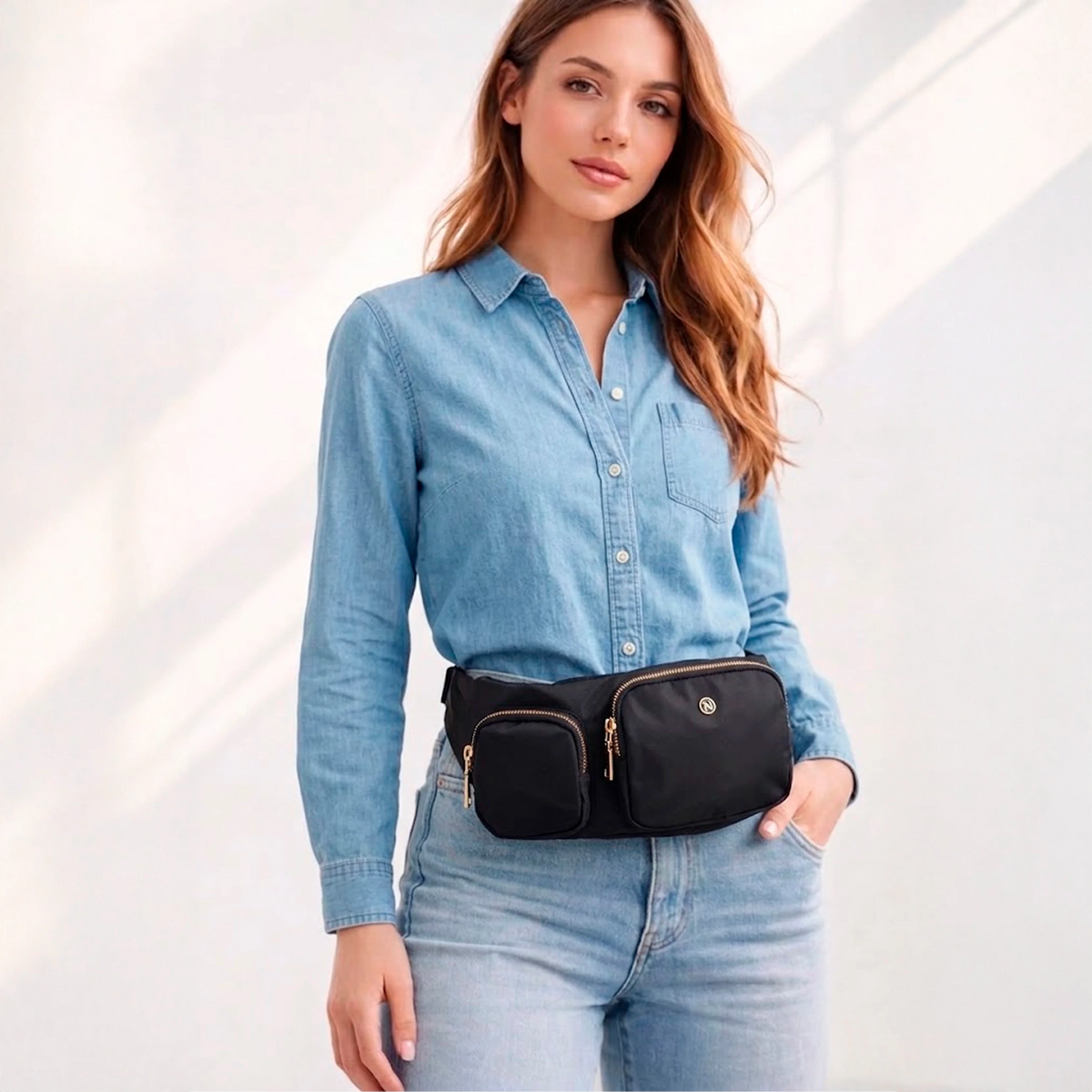 Canguro mia de sintético para mujer - Negro