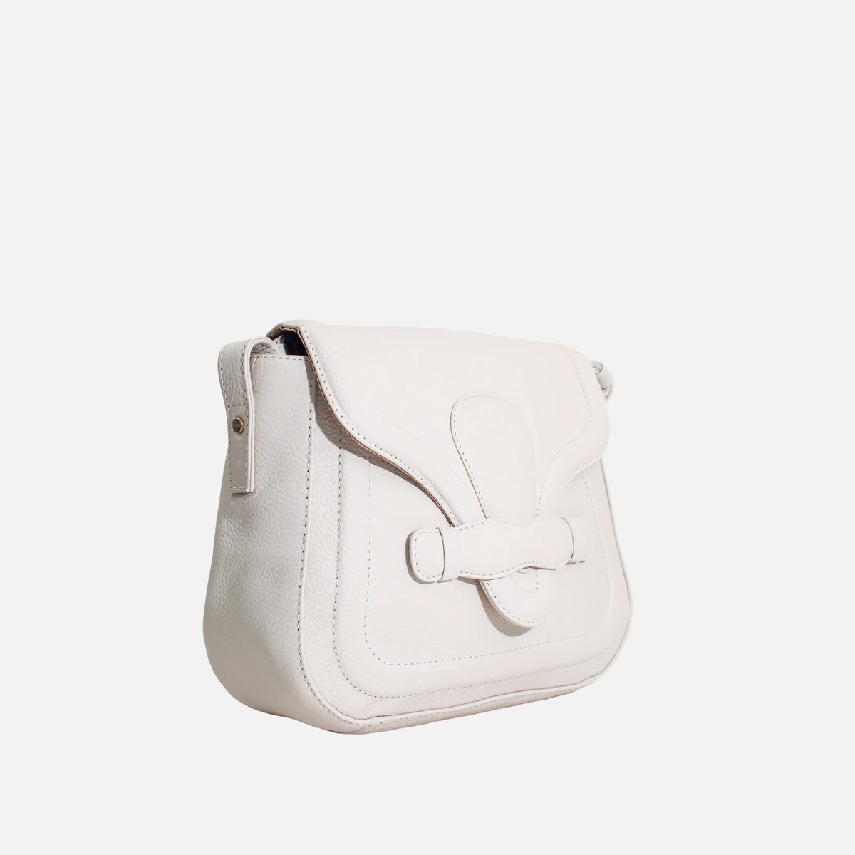 Bolso manos libres paola de cuero para mujer - Hueso