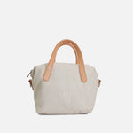 Bolso manos libres limon de cuero para mujer - Hueso