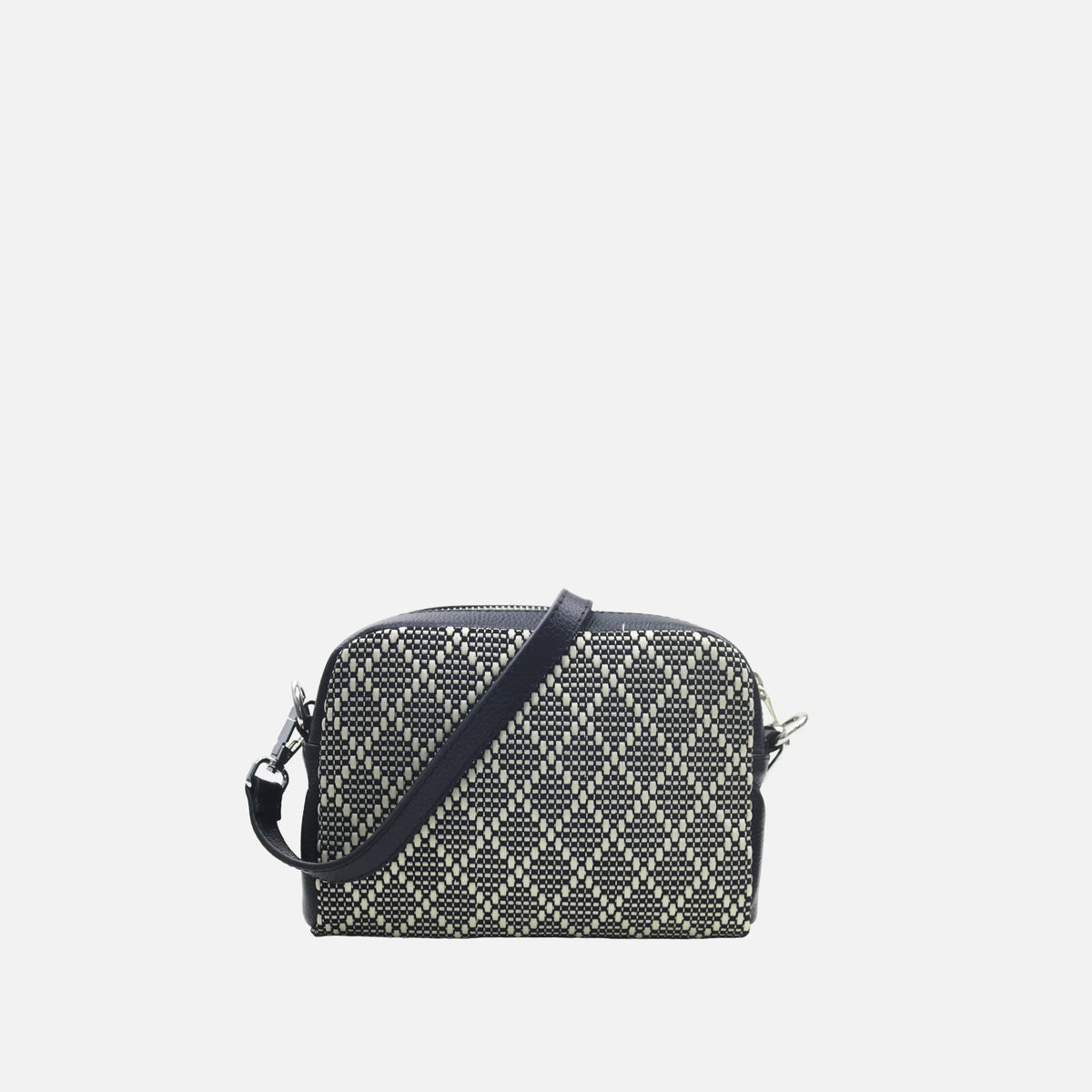 Bolso manos libres gala de cuero para mujer - Negro