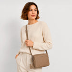 Bolso manos libres letizia de cuero para mujer - Beige