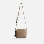 Bolso manos libres letizia de cuero para mujer - Beige