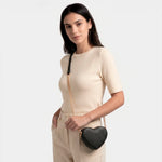 Bolso manos libres florencia de cuero para mujer - Negro