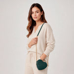Bolso manos libres florencia de cuero para mujer - Turquesa