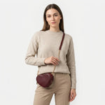 Bolso manos libres florencia de cuero para mujer - Vino