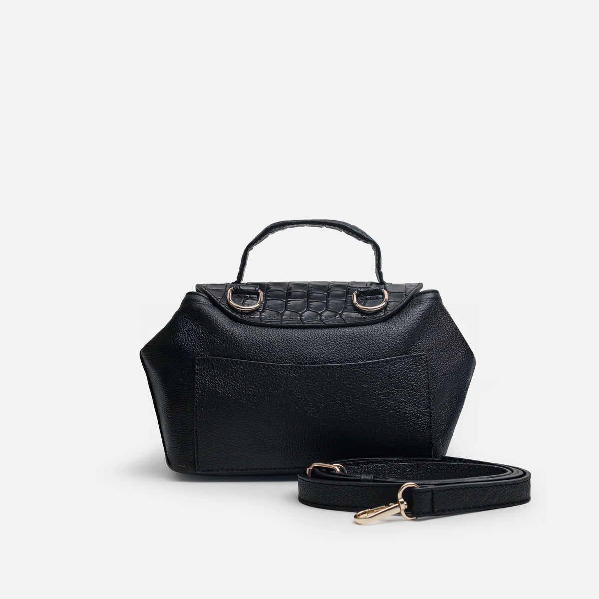 Bolso manos libres azalea de cuero para mujer - Negro