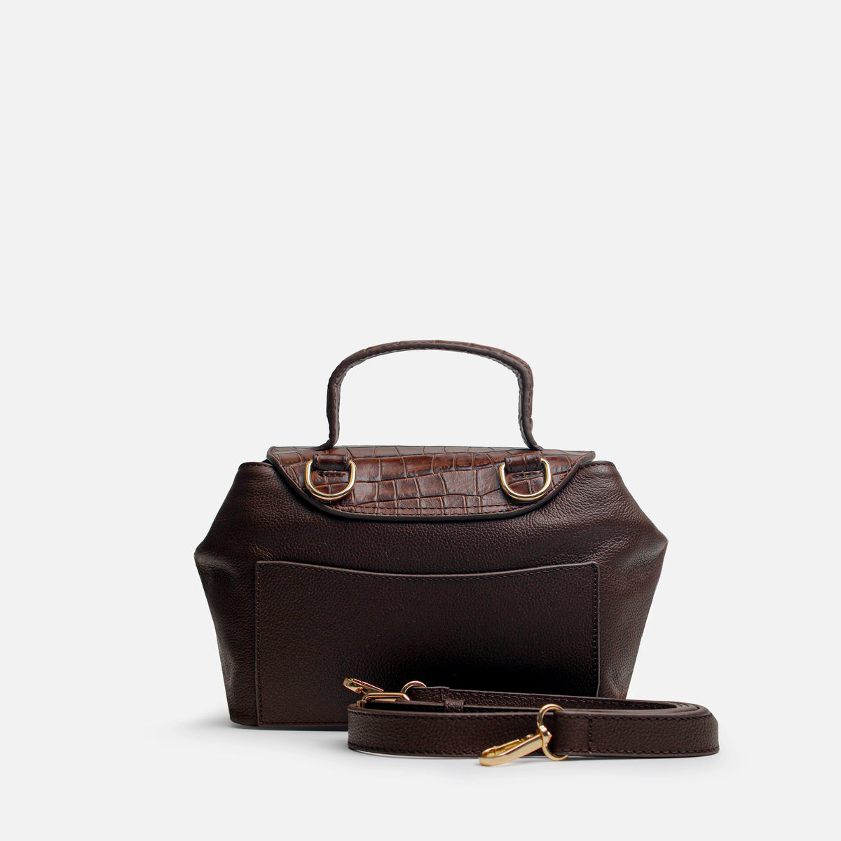Bolso manos libres azalea de cuero para mujer - Café