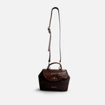 Bolso manos libres azalea de cuero para mujer - Café