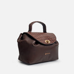 Bolso manos libres azalea de cuero para mujer - Café