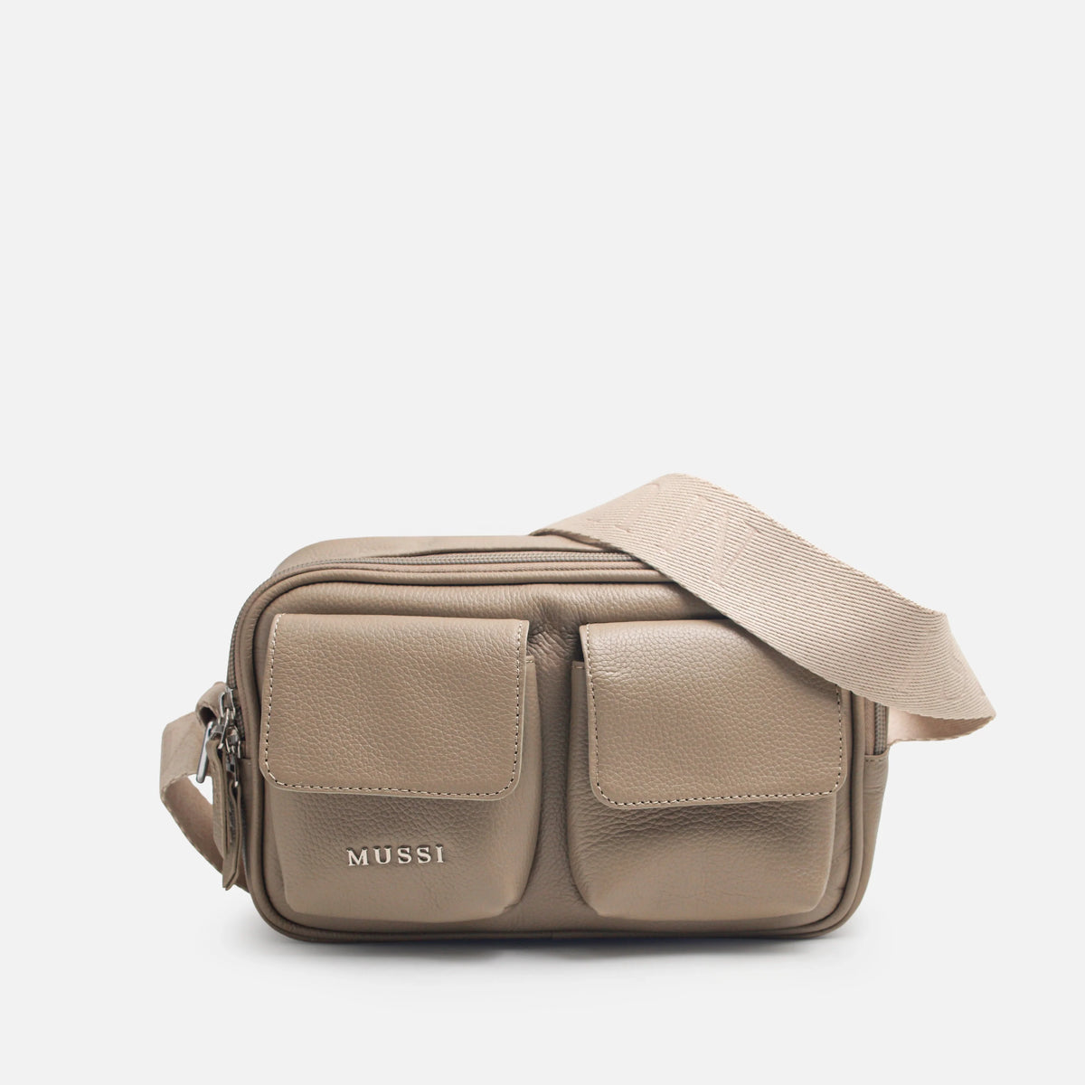 Bolso manos libres tota de cuero para mujer - Beige