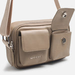 Bolso manos libres tota de cuero para mujer - Beige