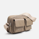 Bolso manos libres tota de cuero para mujer - Beige