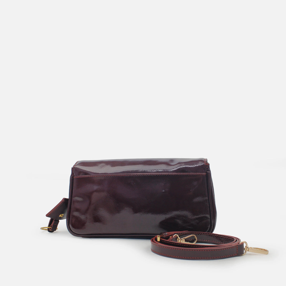 Bolso manos libres pontiara de cuero para mujer - Vino