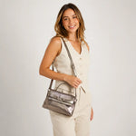 Bolso manos libres riviera de cuero para mujer - Bronce