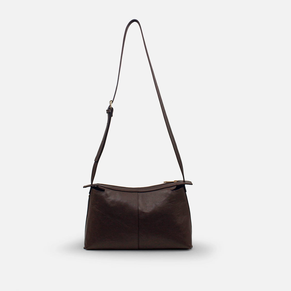 Bolso manos libres santora de cuero para mujer - Café