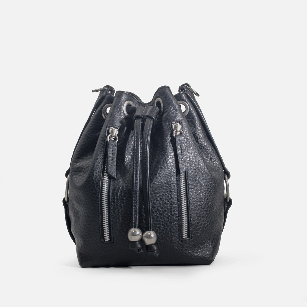 Bolso manos libres sirocca de cuero para mujer - Negro