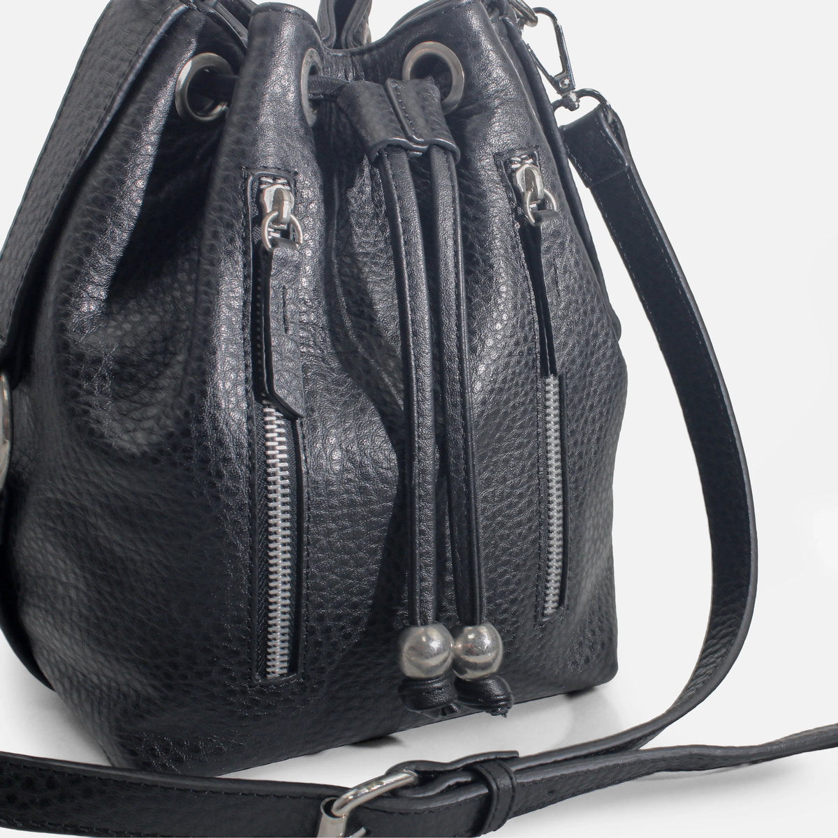 Bolso manos libres sirocca de cuero para mujer - Negro