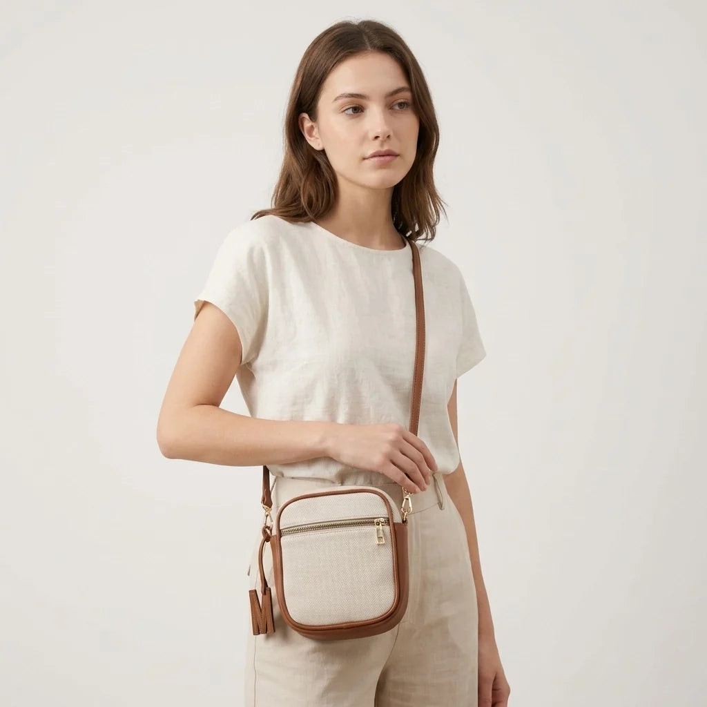 Bolso manos libres tramonta de sintético para mujer - Miel