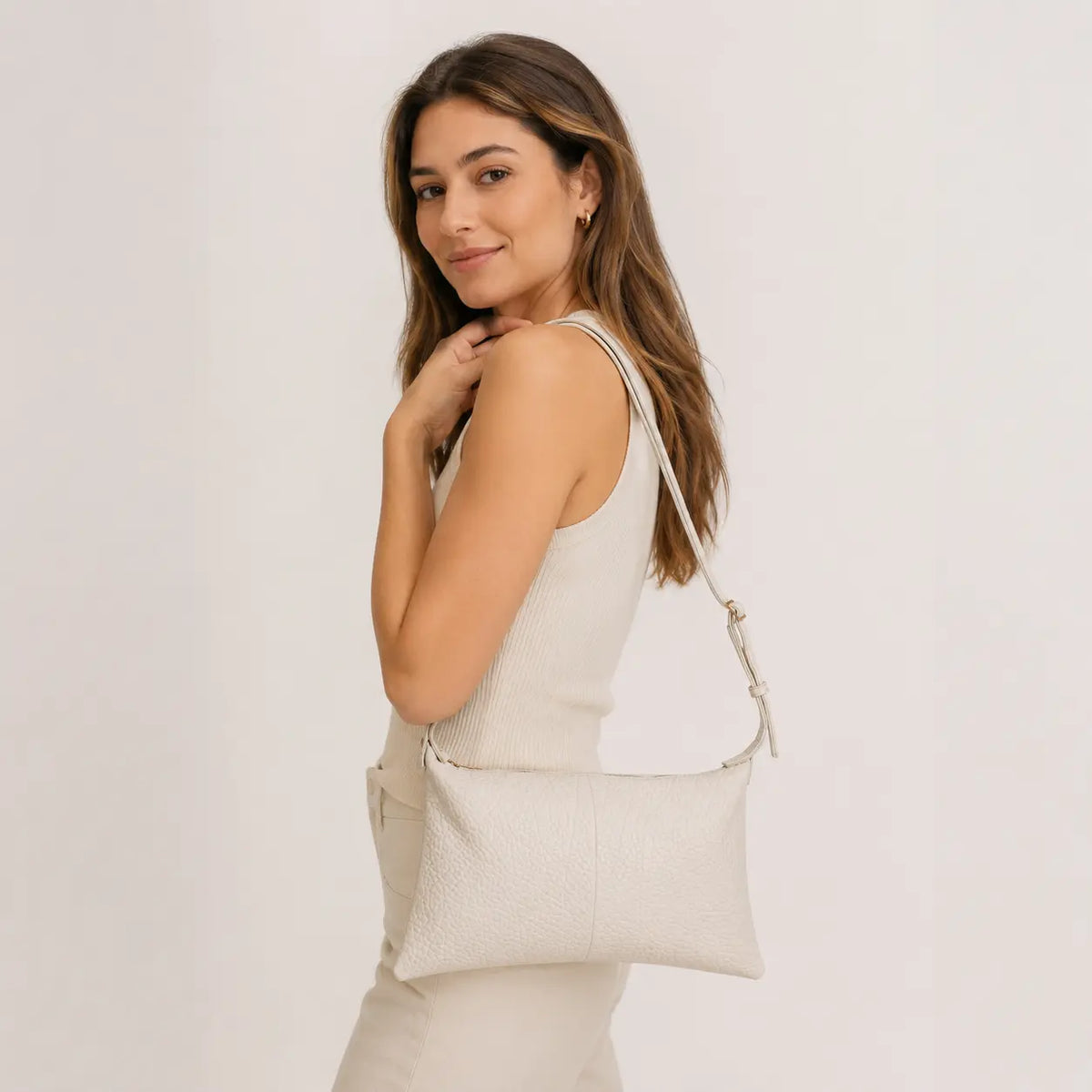 Bolso manos libres vera de sintético para mujer - Hueso