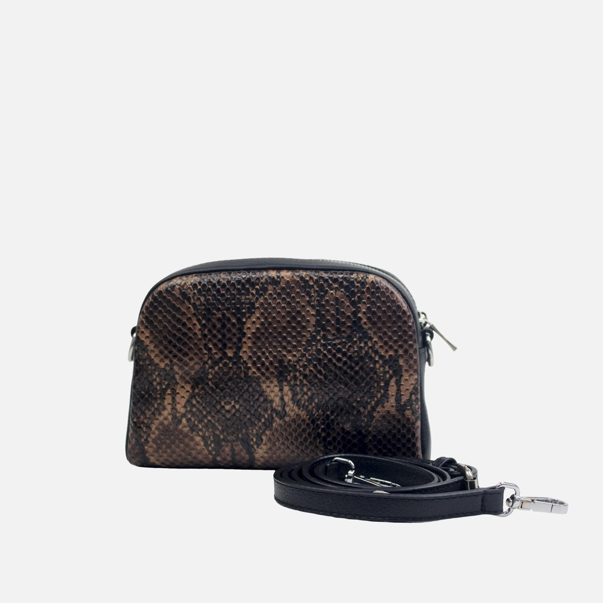 Bolso manos libres livia de cuero para mujer - Cafe