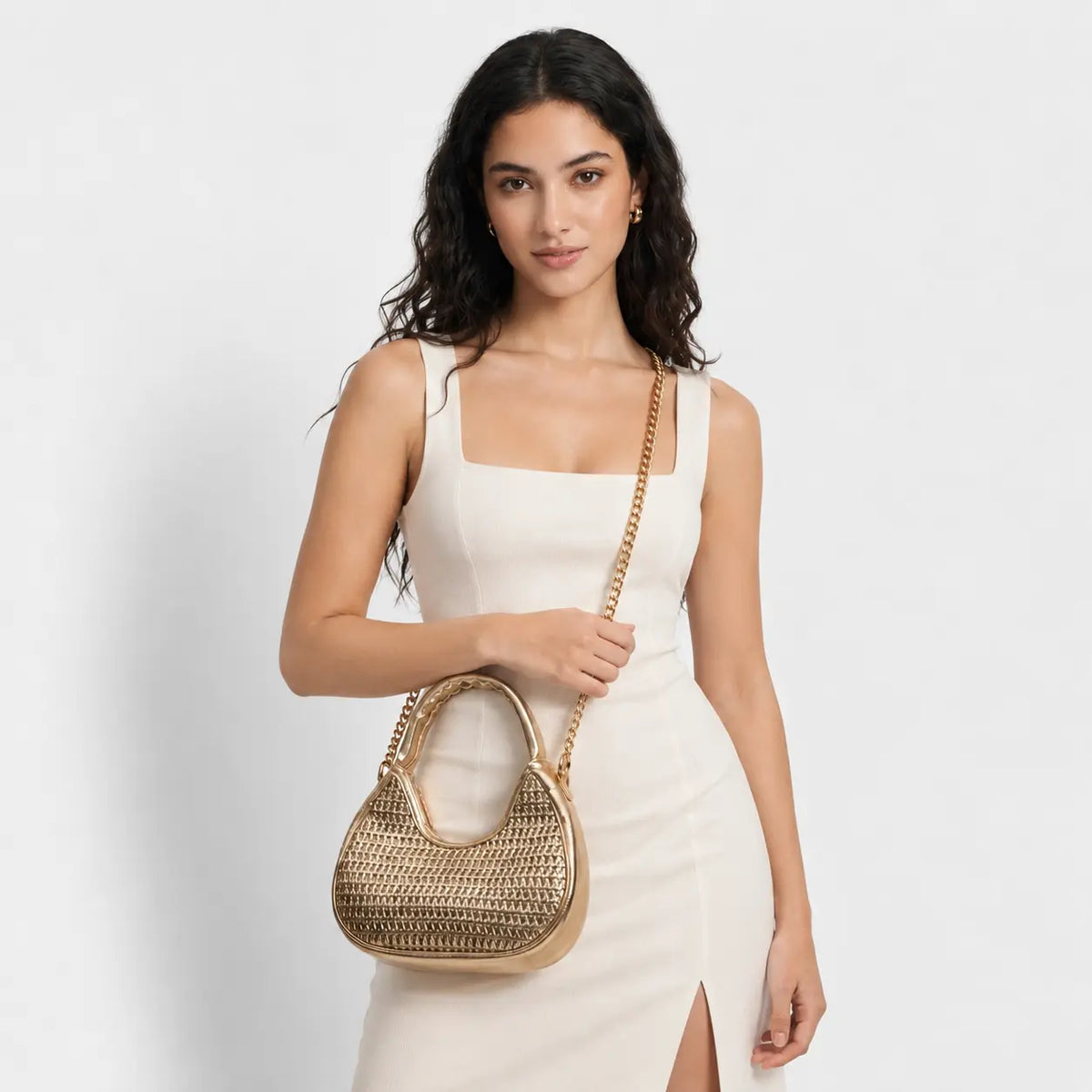 Bolso manos libres noxia de sintético para mujer - Oro