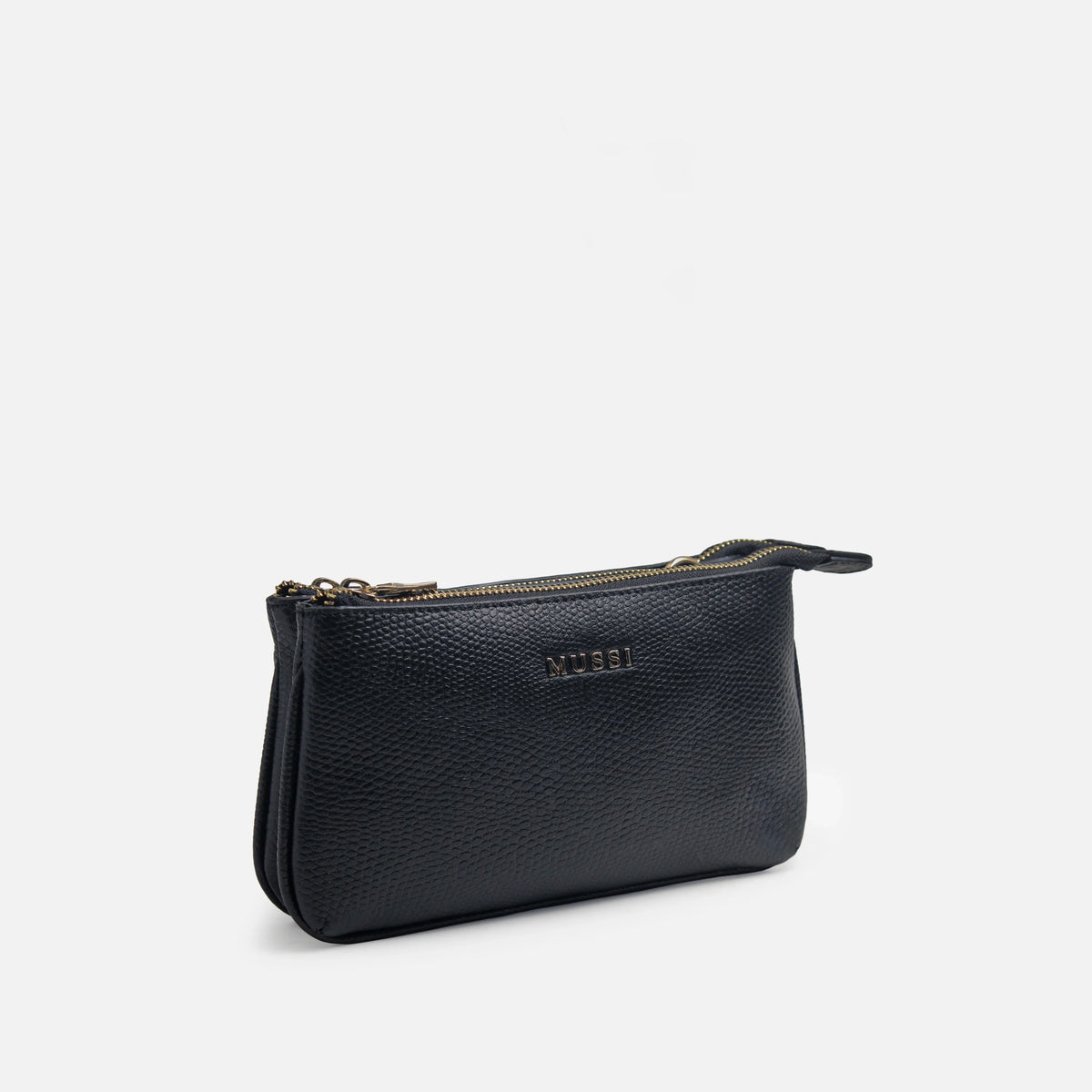 Bolso manos libres casis de cuero para mujer - Negro