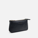 Bolso manos libres casis de cuero para mujer - Negro