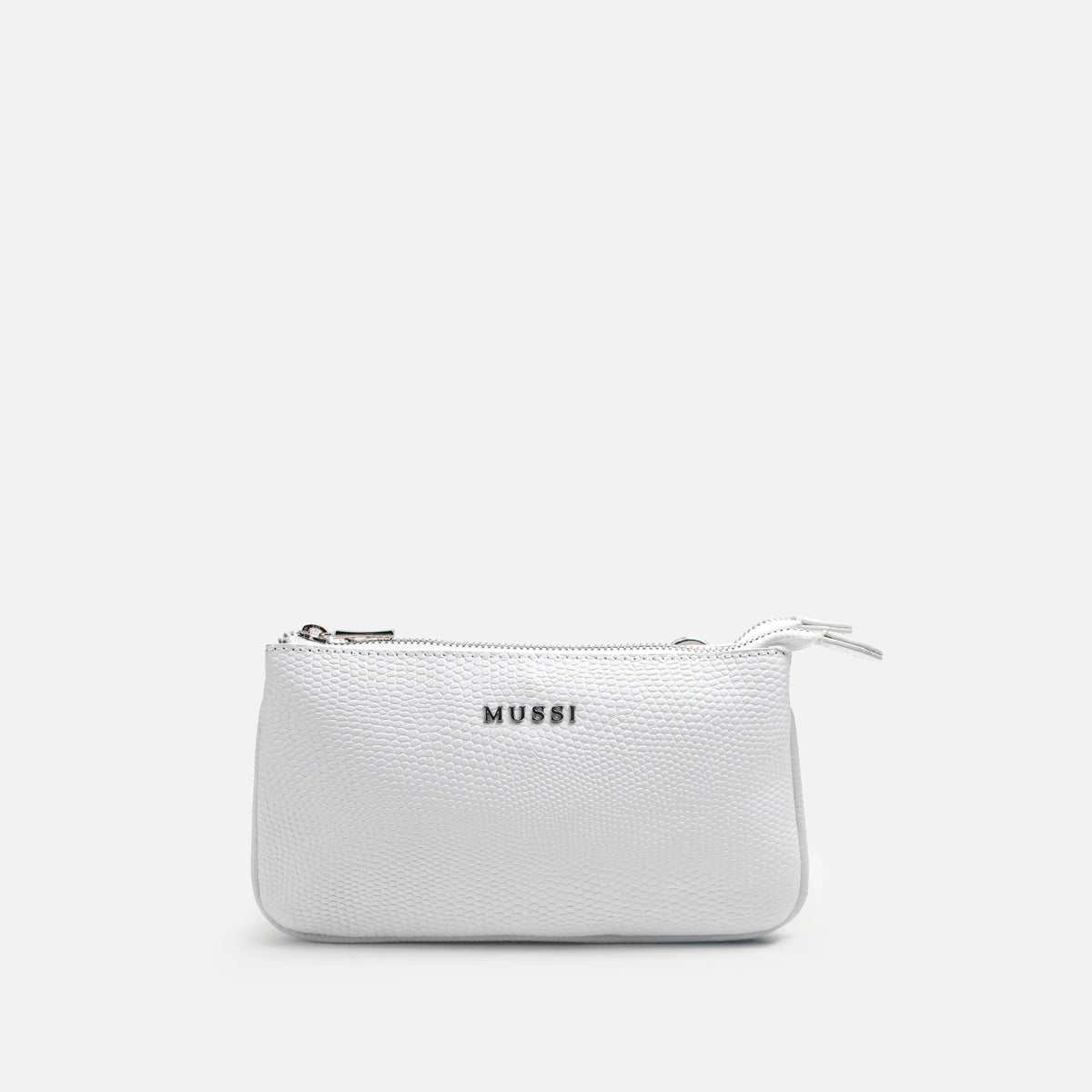 Bolso manos libres casis de cuero para mujer - Blanco