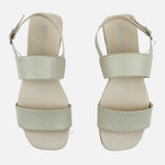 Sandalia plana candice de cuero para mujer - Hueso