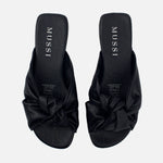 Sandalia plana zoe de sintético para mujer - Negro