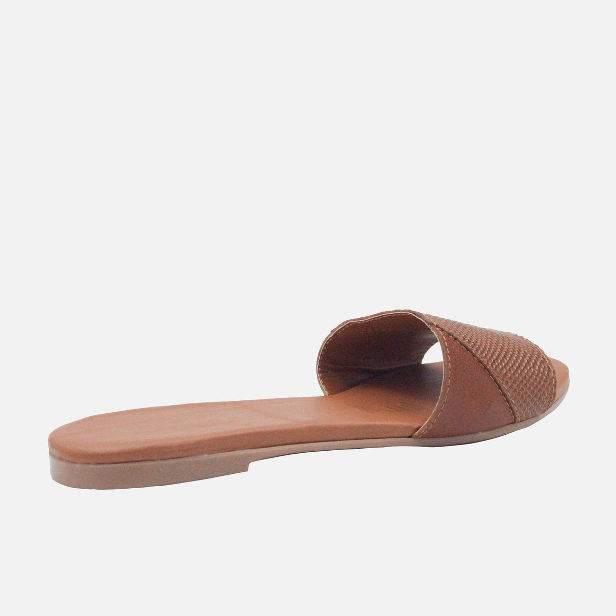 Sandalia plana curazao de cuero para mujer - Miel