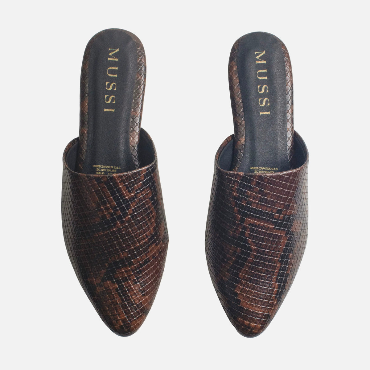 Zueco plano violet de sintético para mujer - Cafe