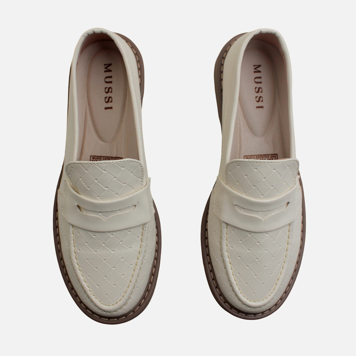 Mocasin tractorado olimpia de sintético para mujer - Hueso