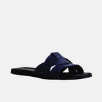 Sandalia plana glasgow de cuero para mujer - Azul