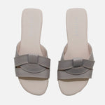 Sandalia plana glasgow de cuero para mujer - Gris