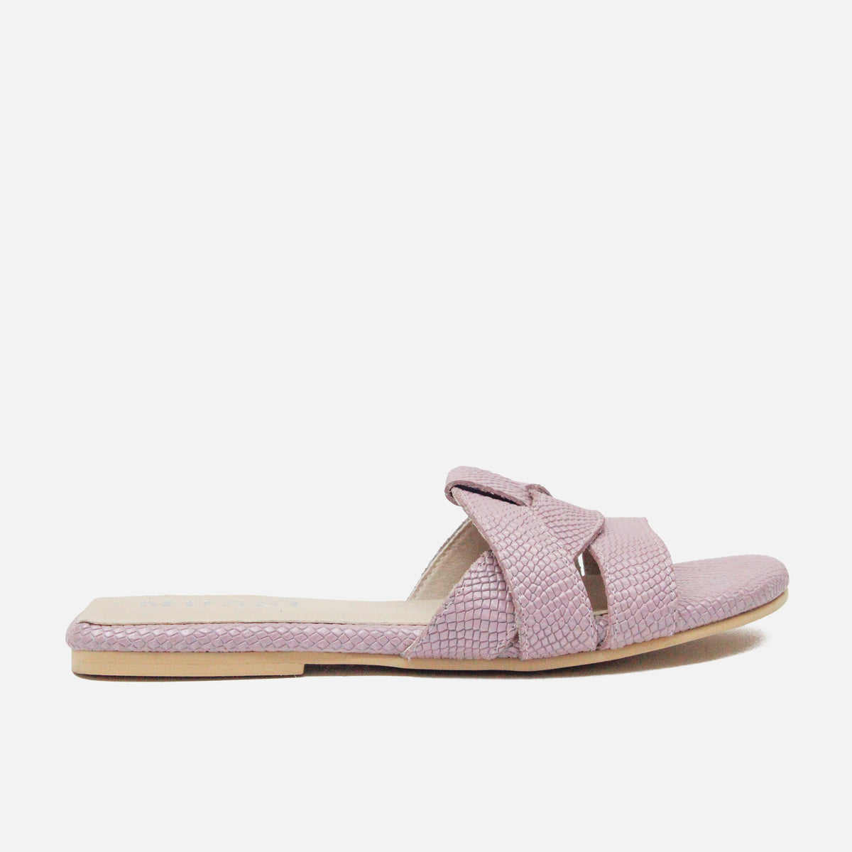 Sandalia plana glasgow de cuero para mujer - Morado