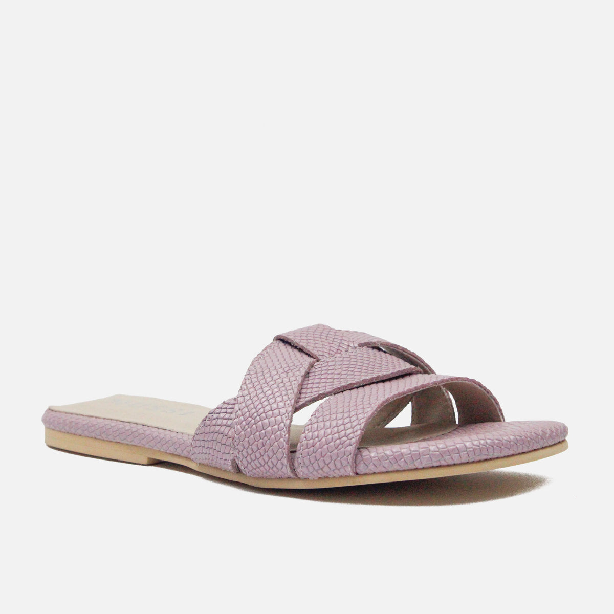 Sandalia plana glasgow de cuero para mujer - Morado