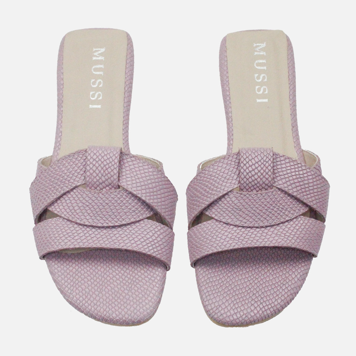 Sandalia plana glasgow de cuero para mujer - Morado