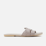 Sandalia plana glasgow de cuero para mujer - Taupe