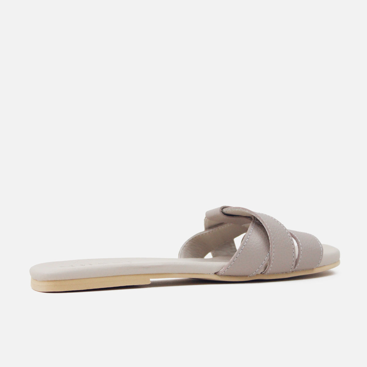 Sandalia plana glasgow de cuero para mujer - Taupe