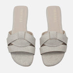 Sandalia plana glasgow de cuero para mujer - Hueso