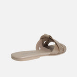 Sandalia plana glasgow de cuero para mujer - Oro