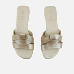 Sandalia plana glasgow de cuero para mujer - Oro