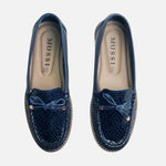 Mocasin plataforma lyra de cuero para mujer - Azul