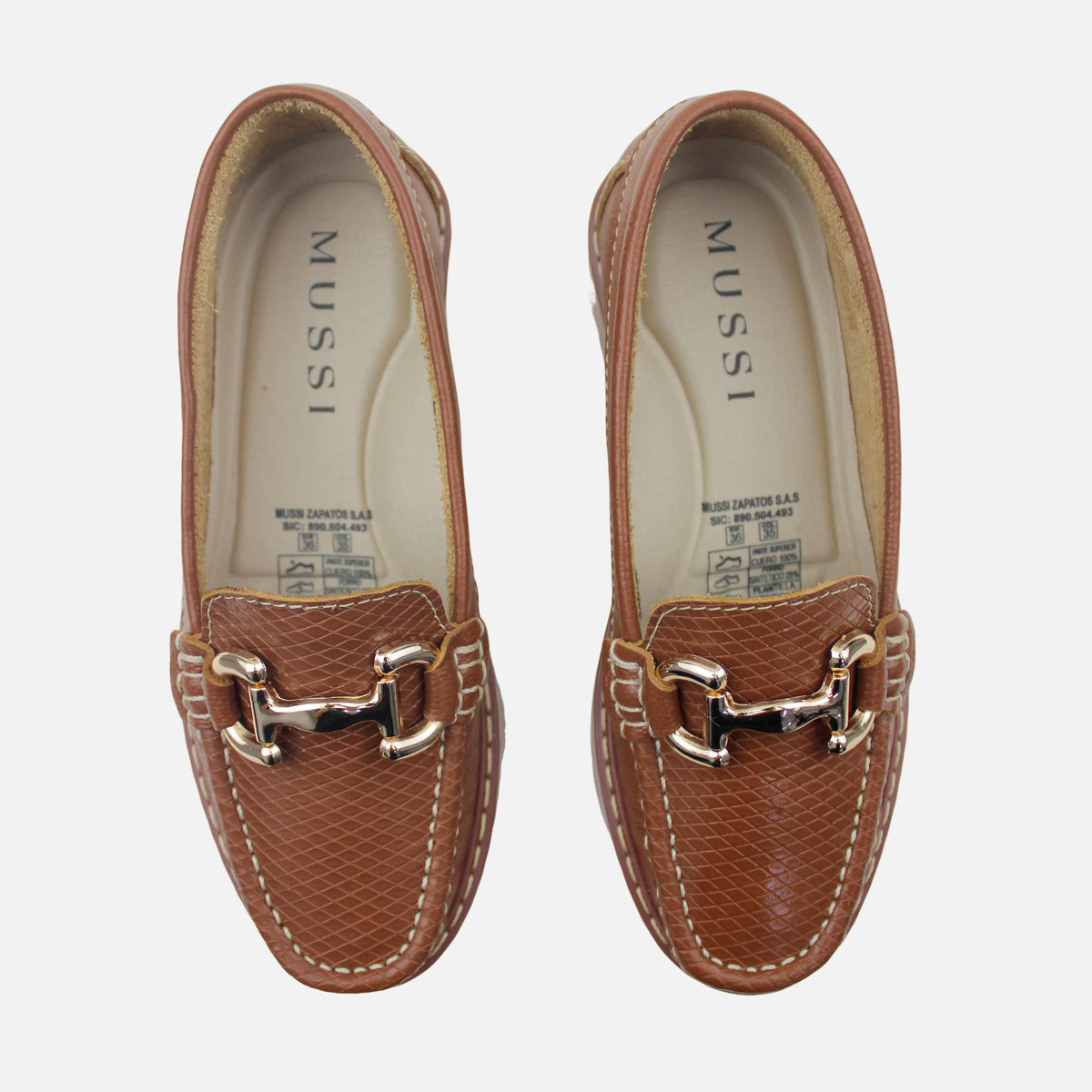 Mocasin plataforma lluvia de cuero para mujer - Miel