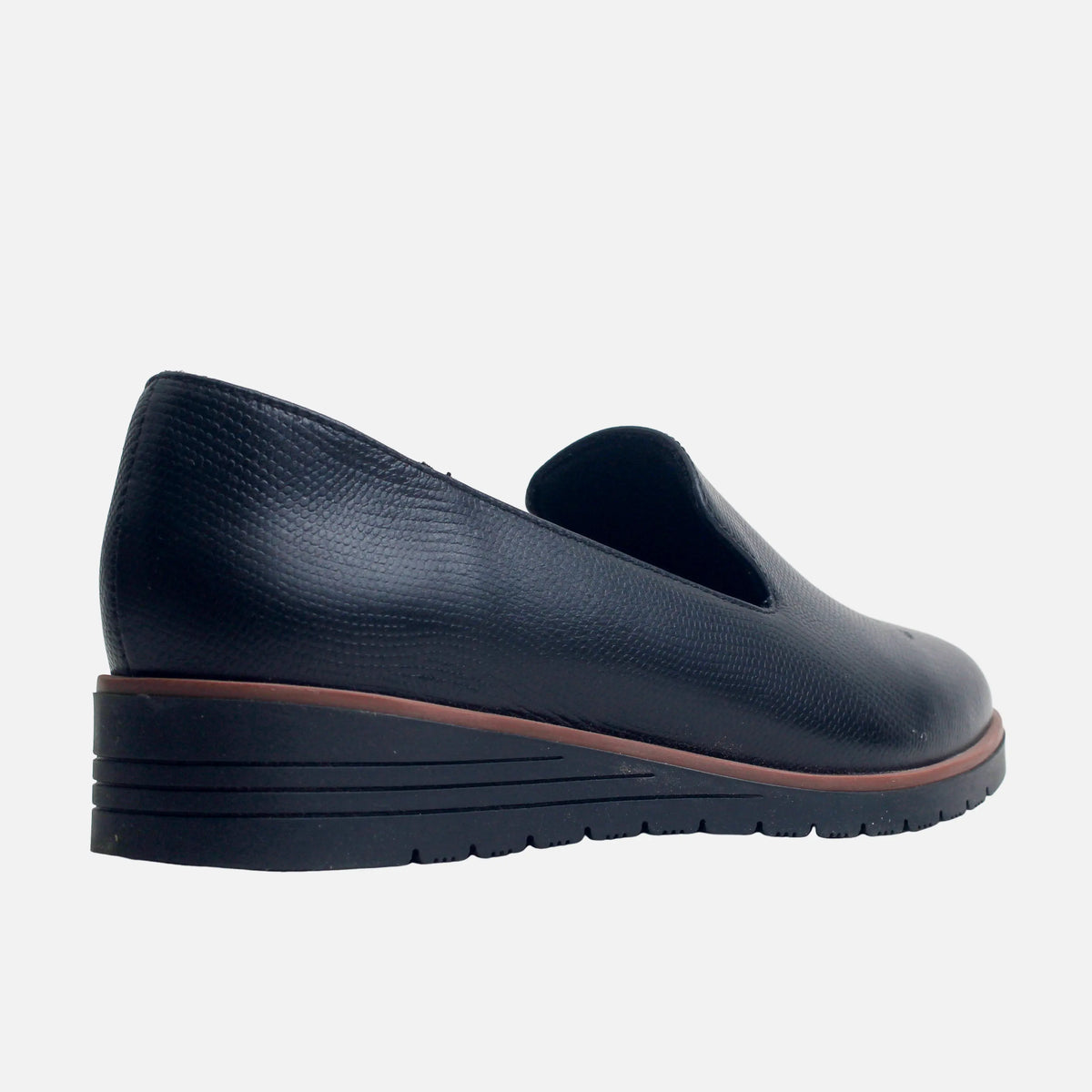 Mocasin plataforma maia de cuero para mujer - Negro