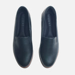 Mocasin plataforma maia de cuero para mujer - Negro