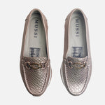 Mocasin plataforma malia de cuero para mujer - Bronce