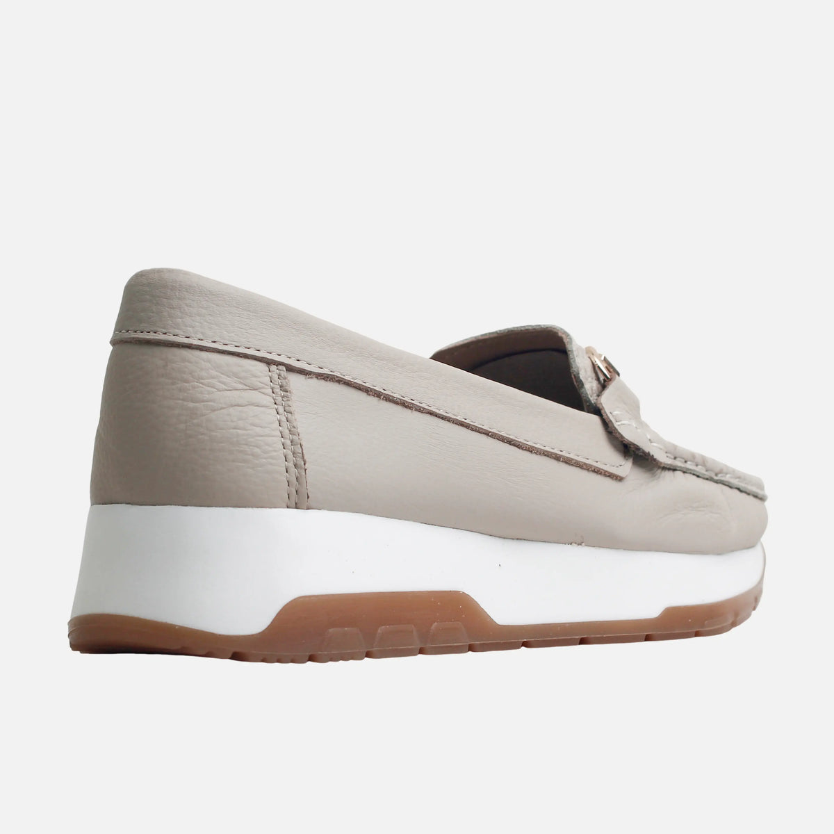 Mocasin plataforma malia de cuero para mujer - Hueso