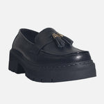 Mocasin tractorado halia de cuero para mujer - Negro